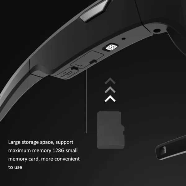 Video Camera Sunglasses Smart Video Recording Sunglasses 90° Angle 4K Full HD Mini Camera Glasses for Driving Cycling Riding
