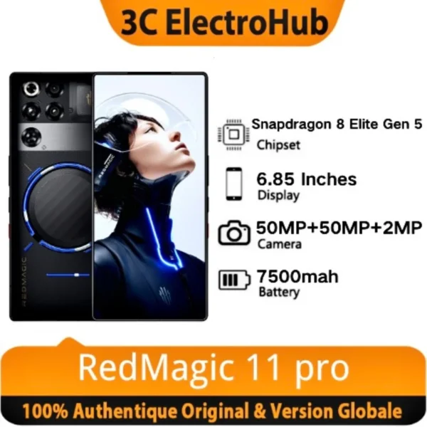RedMagic 11 Pro 5G Gaming Phone Global Version 6.85" Snapdragon 8 Elite Gen 5, 7500mAh 50MP NFC SmartPhone