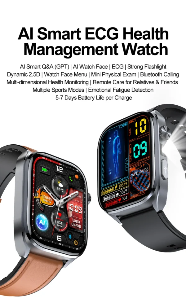 Sf52f6d68aebf4d05a06fa3077ffc77073-1.webp 2025 New AI Diagosis ECG Health Smart Watch Men Blood Pressure Lipid Uric Acid AI-GPT Intelligent Q&A Health Smartwatch For Men