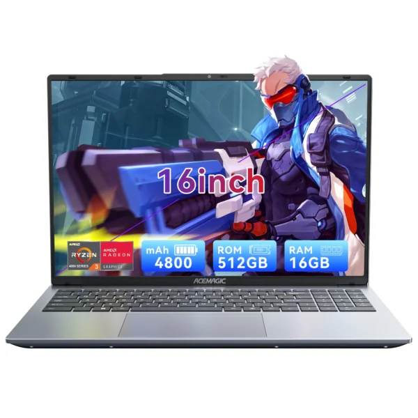 ACEMAGIC LX16Pro Laptop Computer AMD Ryzen 3 4300U Windows Laptop 16-in IPS 16GB DDR4 512GB NVMe SSD Numeric Keyboard