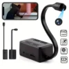 Mini WiFi Camera 1080P HD Smart Camera with Curved Flexible Lens Cable,Loop Recording,Alarm, Remote Viewing,Security  Monitoring