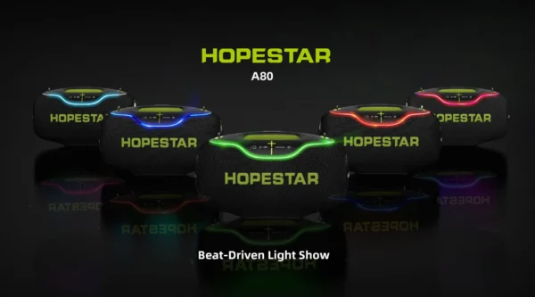 High Quality Hopestar A80 Subwoofer - Portable RGB Speaker with IPX6 Waterproof, Mini Microphone & Rechargeable Battery