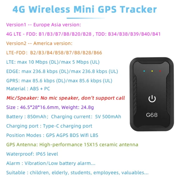 Sfbb281edcc2e4173a97ca9dca1d95fb7k-1.webp 4G GPS Tracker Car 4G GPS Locator Anti-Lost Device Health Monitoring Pedometer For Children And The Elderly Tracking