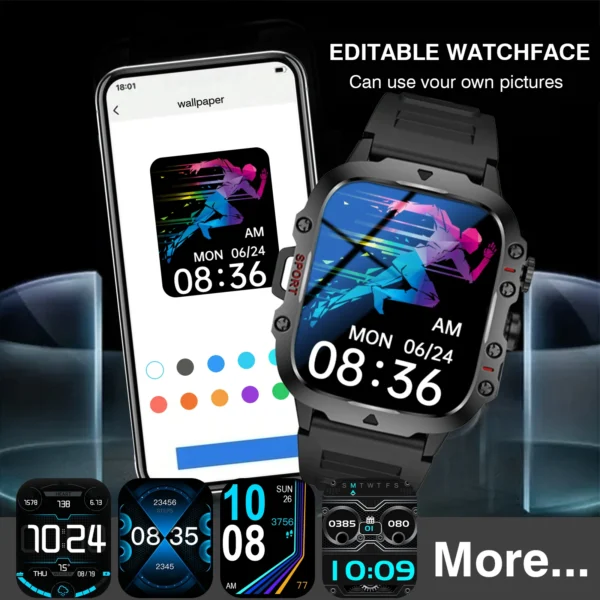 Sfedf39b7d9c34b9296c487a9a579d7f0V.webp Smart Watch with LED Light, wireless calling /dial, Multi-Sport Modes, Call & Message Alerts, Custom Wallpaper, Compatible