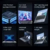 New Ultra Slim Laptop 14.1" 16GB RAM 2TB SSD Intel N3700 Notebook Gamer 1920*1080 Display Office Study Computer PC Windows 11 Pro