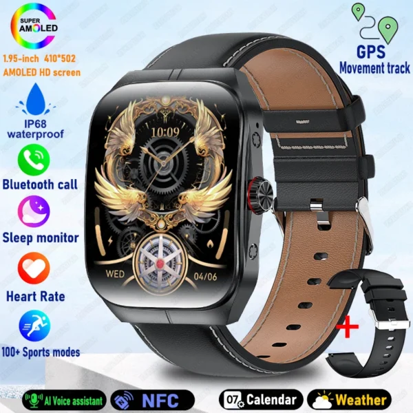 Sff7de26a82fe4986bfc8b4e5eb69f29aQ.webp 2025 New HD AMOLED screen For OPPO Watch 4 Pro Sports Smart Watches Men GPS Track Waterproof Bluetooth Call NFC Smart Watch