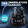 a2482fb8-f131-4355-8b0a-0737d5573624.jpg HASHZHE Wireless Earbuds with AI Translation for 144 Languages, Active Noise Cancellation, Sleep Aid, 40H Battery, Pure Cobalt Cell, High-Fidelity Copper Ring Speaker, Touch Control for Music, Call Control & Compatible with Smartphones
