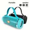 Portable Wireless Speaker with 4-in-1 Playback Modes (T-Flash/USB Drive/Wireless/FM), Stereo Sound, Higher Volume & Longer Battery Life, Compact & Elegant Design, Usb-c Charging, Ideal For Tablets, Smartphones, Desktop Companion, Gift Must-have