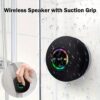 IPX4 Waterproof LED Bathroom Speaker, USB Charging, Key Control, Wireless Connectivity, Large Suction Cup, Exclusive US Design Patent, Portable Audio Base Station for Smartphones