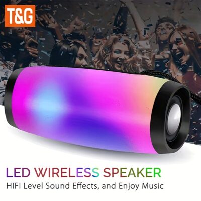 TG-157 Portable Wireless Speaker With Color LED Light, Outdoor 3D Stereo Woofer Luminous Speaker, TWS Stereo Woofer Pole Hands-free Call/FM/TF Card/U Disk, Connect Mobile Phone/Tablet/TV, Wireless Portable Audio