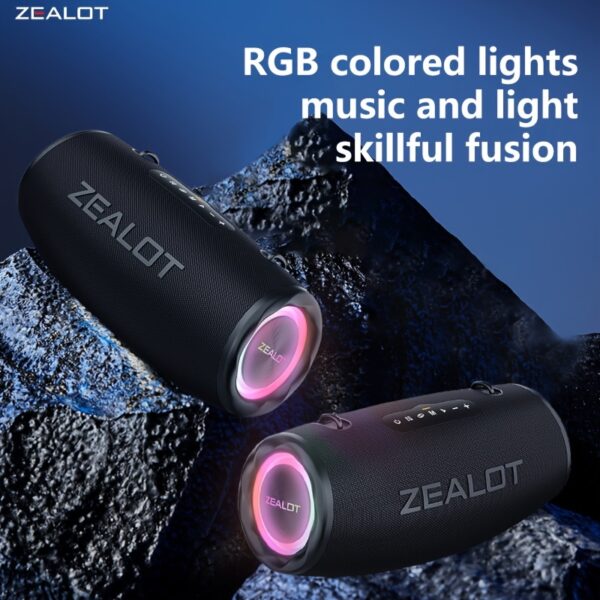 ae45162b-213f-4614-b8fb-db80288c05ed.jpg ZEALOT 80W Large Speaker, IPX5, Outdoor Portable Subwoofer Wireless Speakers, Dual Pairing, 16000mAh Battery, 24Hours Playtime Loud Stereo, Booming Bass. Charging Cable, for PC, Smartphones, Car, Outdoor, Camping, Beach.-ZEALOT S87(2pcs A Set)