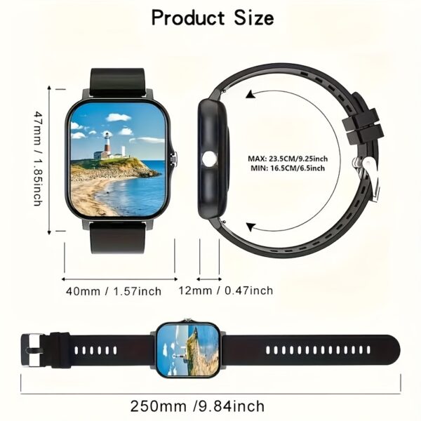 bae756ce-e214-4399-bbef-6383b430f456-1.jpg The New Full Touch High-definition Men's And Women's Sports Smartwatch Features Wireless Dialing, Answering Calls, Motion Tracking, Photography, And Music Control. The Stylish Smartwatch Is Compatible With Android/IPhone, It's A Gift For Men And Women