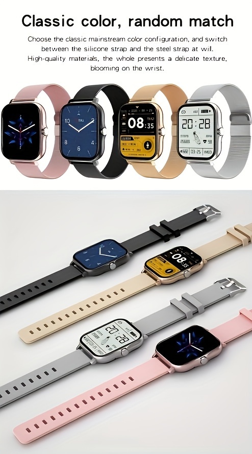 bc77a7f2-db00-4050-838a-ed759dfc3ad9-1.jpg The New Full Touch High-definition Men's And Women's Sports Smartwatch Features Wireless Dialing, Answering Calls, Motion Tracking, Photography, And Music Control. The Stylish Smartwatch Is Compatible With Android/IPhone, It's A Gift For Men And Women