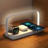 Wireless Charging Station Master - Fast Charging, Multifunctional, LED Desk Lamp, Night Light, USB Port, Clock Stand, Compatible with iPhone, Samsung, and All Smartphones - Space-Saving, Easy to Use, and Stylish