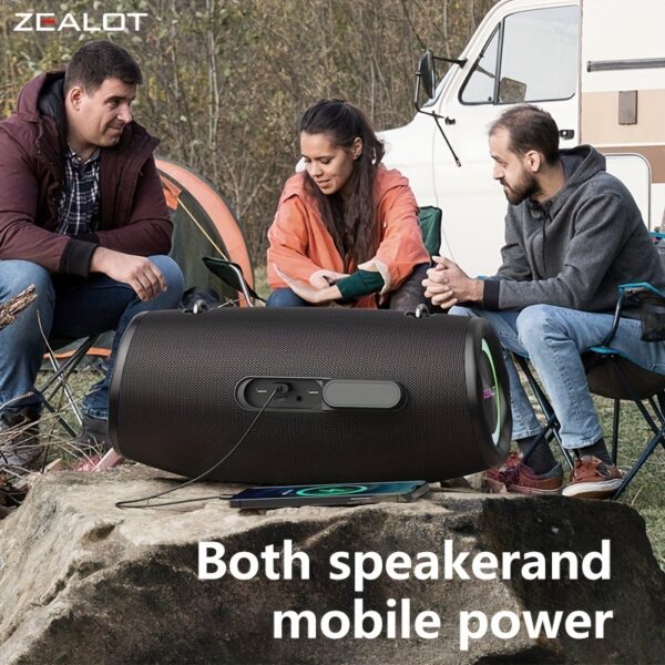 cd44abc4-56fe-436d-87e0-fb23c1fe8ff9.jpg ZEALOT 80W Large Speaker, IPX5, Outdoor Portable Subwoofer Wireless Speakers, Dual Pairing, 16000mAh Battery, 24Hours Playtime Loud Stereo, Booming Bass. Charging Cable, for PC, Smartphones, Car, Outdoor, Camping, Beach.-ZEALOT S87(2pcs A Set)