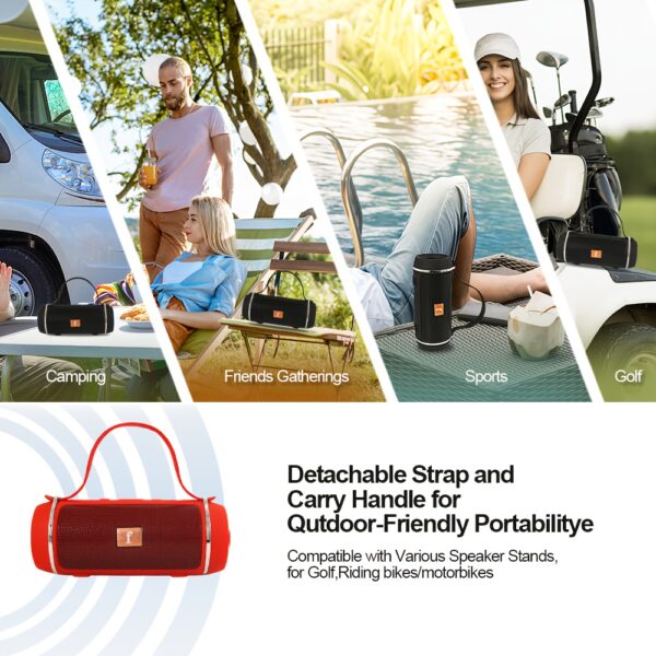 Portable Wireless Speaker with 4-in-1 Playback Modes (T-Flash/USB Drive/Wireless/FM), Stereo Sound, Higher Volume & Longer Battery Life, Compact & Elegant Design, Usb-c Charging, Ideal For Tablets, Smartphones, Desktop Companion, Gift Must-have