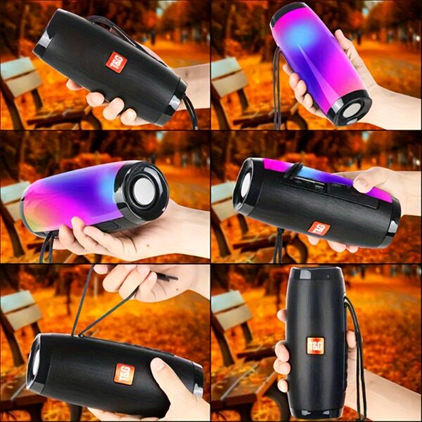 d4996136-034c-43fd-836f-4d40bb5103ea.jpg TG-157 Portable Wireless Speaker With Color LED Light, Outdoor 3D Stereo Woofer Luminous Speaker, TWS Stereo Woofer Pole Hands-free Call/FM/TF Card/U Disk, Connect Mobile Phone/Tablet/TV, Wireless Portable Audio