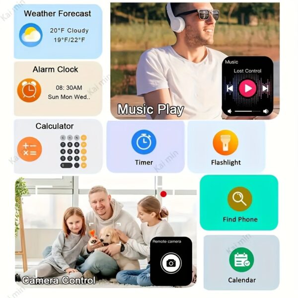 d71a2134-bf86-4769-b630-aa237ab621f4-1.jpg The New Full Touch High-definition Men's And Women's Sports Smartwatch Features Wireless Dialing, Answering Calls, Motion Tracking, Photography, And Music Control. The Stylish Smartwatch Is Compatible With Android/IPhone, It's A Gift For Men And Women