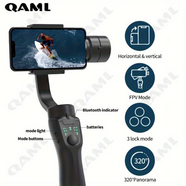 e1aeb2ae-10c8-4e54-a26b-189dd53cea04.jpg ProStabilizer F8 - 3-Axis Handheld Gimbal Phone Holder for Smooth Anti-Shake Video Recording and Stabilization - Compatible with Xiaomi, iPhone, and All Cellphone Smartphones