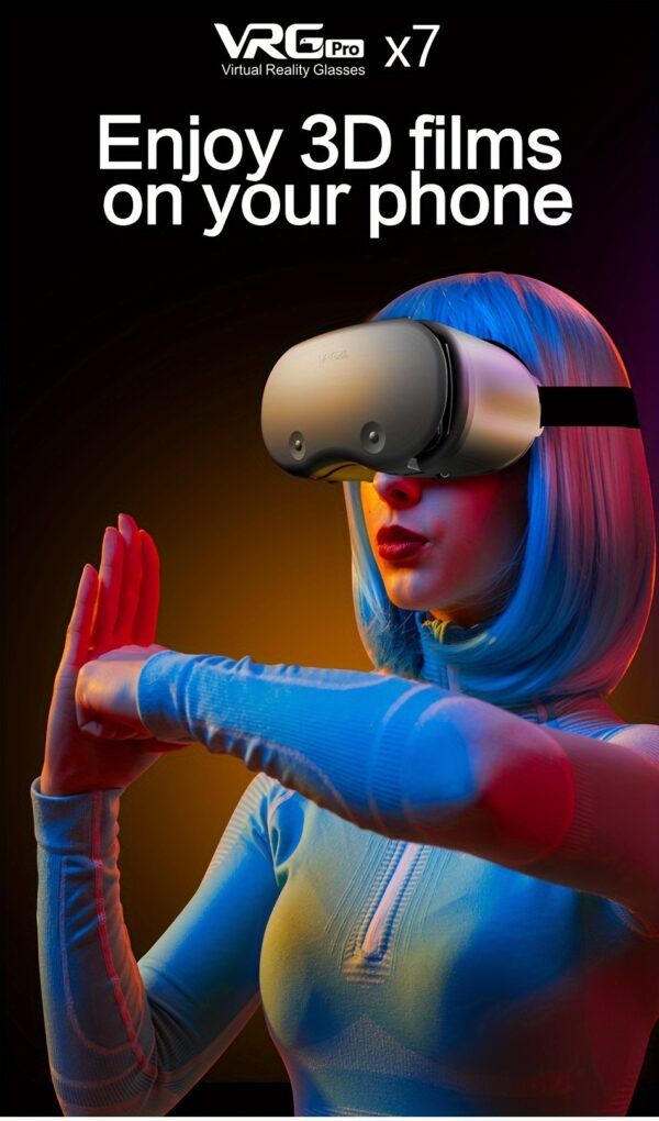 f1f40e08-633e-4e10-94a9-ba395b5c253b.jpg 3D Immersive VRGPro X7 Glasses - Immersive 3D Visual Experience, 120 Degree Wide-angle High-definition Blue Light Coated Lenses, Independent Adjustment Of Two Eyes Up To 800 Degrees, Compatible With 5-7 Inch IPhone/Android Smartphones