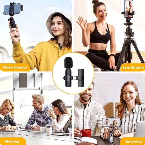 Professional Wireless Microphone for Smartphones, Laptops, Omnidirectional Condenser Recording Microphone for Interviews, Video Podcasts, Vlogging - Christmas Gifts