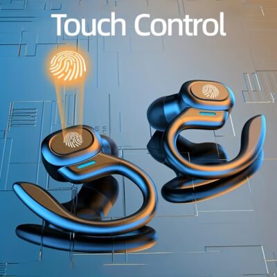 Wireless Earbuds with Touch Control, Volume Control, Condenser Mic, Type-C Charging, 300mAh Lithium Polymer Battery, USB Charged, ≤36V, 0.05-0.5W Power, Open-Back Earphones for Android/iOS Smartphones, with No Quick Charge, No Charger Included